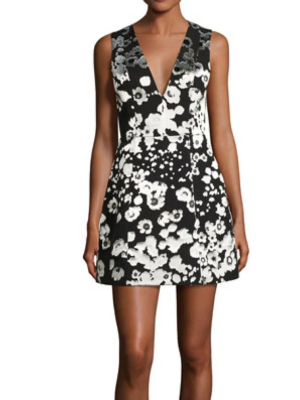 Alice + Olivia Patty Metallic Floral Lantern Dress 4